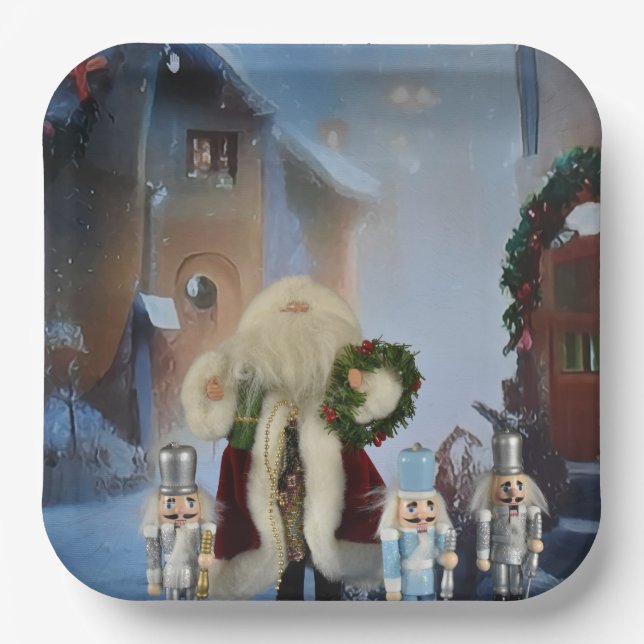 Plato De Papel Feliz Navidad. (Anverso)