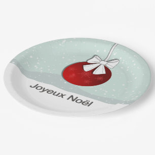 Plato De Papel Feliz Navidad