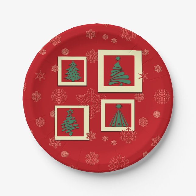 Plato De Papel Feliz Navidad (Anverso)