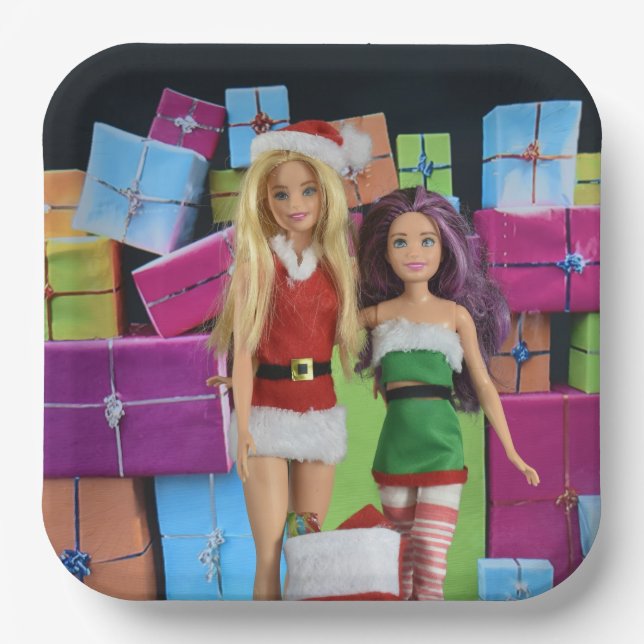 Plato De Papel Feliz Navidad. (Anverso)
