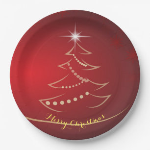 Plato De Papel Feliz Navidad