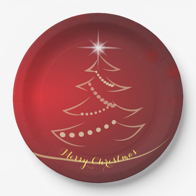 Plato De Papel Feliz Navidad (Anverso)