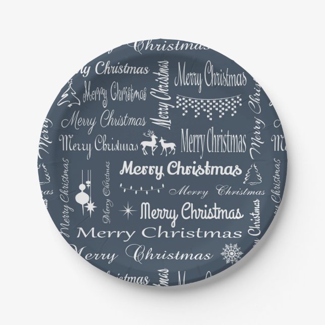 Plato De Papel Feliz Navidad (Anverso)