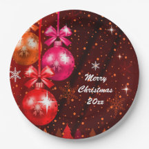 Feliz Navidad 20XX Añadir año de texto Marrón rosa