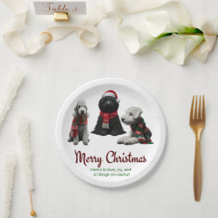 Plato De Papel Feliz Navidad a los perros