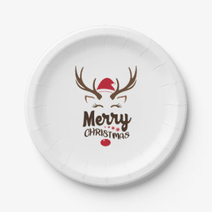 Plato De Papel Feliz Navidad Camisetas, Feliz Navidad