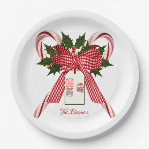 Plato De Papel Feliz Navidad desde Name Candy Canes 