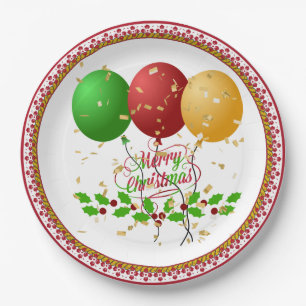 Plato De Papel Feliz Navidad, diseño festivo,