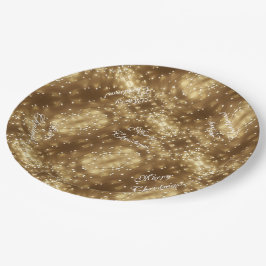 Plato De Papel Feliz Navidad Elegante cadena festiva de luces