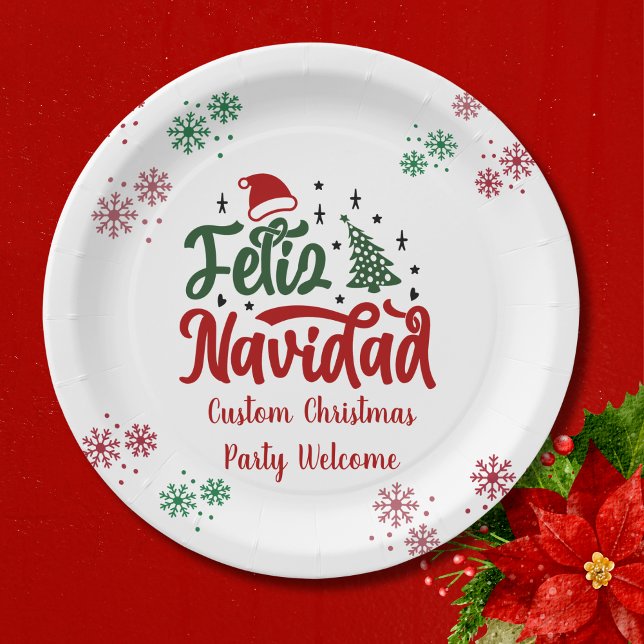 Plato De Papel Feliz Navidad en español (Subido por el creador)