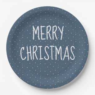 Plato De Papel Feliz Navidad en las estrellas