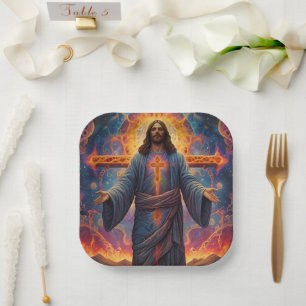 Plato De Papel Feliz Navidad Festivo