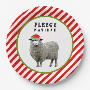 Plato De Papel Feliz Navidad Fiesta