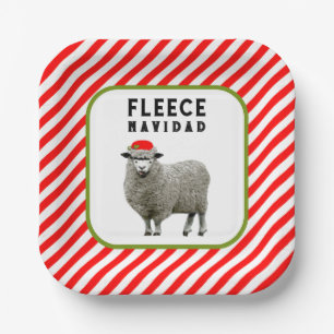 Plato De Papel Feliz Navidad Fiesta