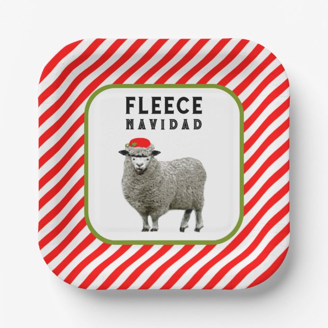Plato De Papel Feliz Navidad Fiesta (Anverso)