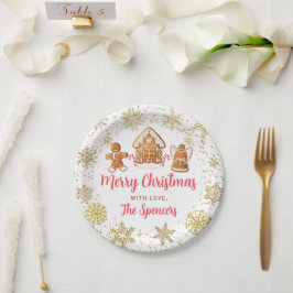 Plato De Papel Feliz Navidad Gingerbread House Fiesta decorativo
