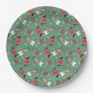 Plato De Papel Feliz Navidad Grandes perros daneses