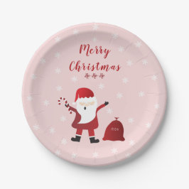 Plato De Papel Feliz Navidad Ho Ho Ho Santa Claus