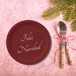 Plato De Papel Feliz Navidad Navidades Fiesta Red