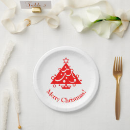 Plato De Papel Feliz navidad navideña navidad árboles de navidad 