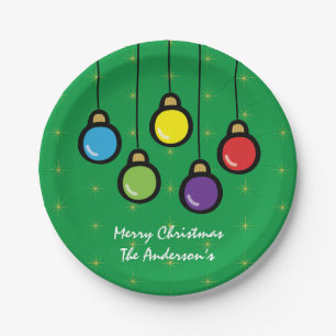 Plato De Papel Feliz Navidad Ornamentos colgantes Estrellas de or