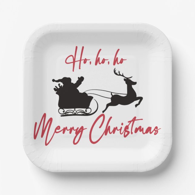 Plato De Papel Feliz Navidad Papá Noel (Anverso)