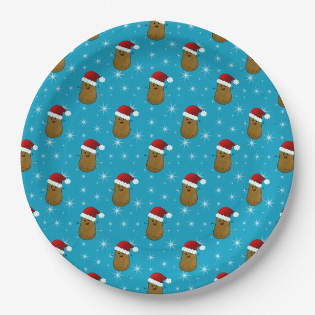 Plato De Papel Feliz Navidad Patata (Anverso)