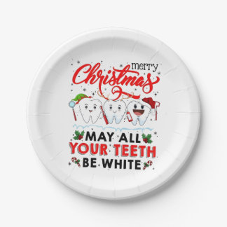 Plato De Papel Feliz Navidad Que Todos Tus Dientes Sean Blancos
