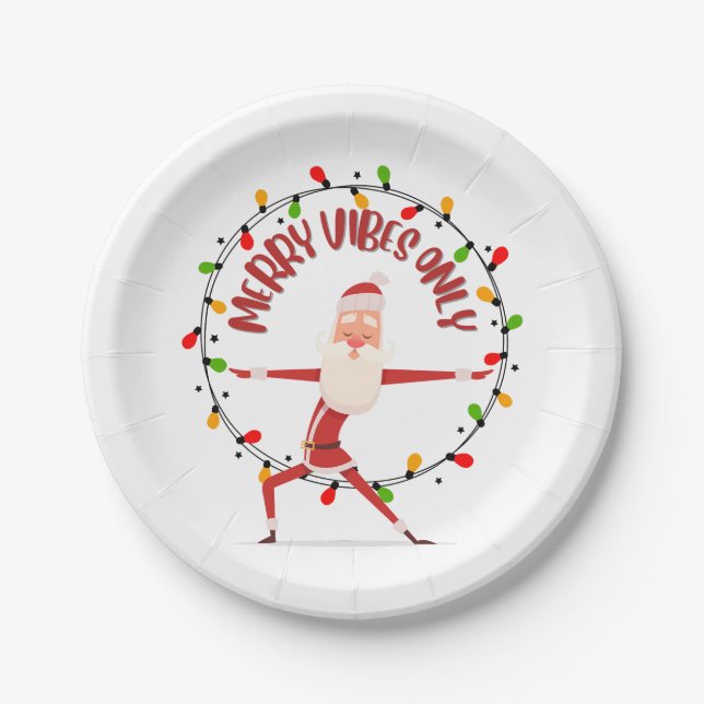 Plato De Papel Feliz Navidad Santa (Anverso)