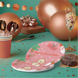 Plato De Papel Feliz navidad snowflake snowman regalos navidad tr