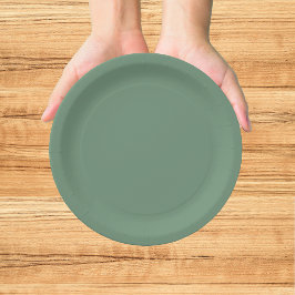 Plato De Papel Feliz Navidad Verde