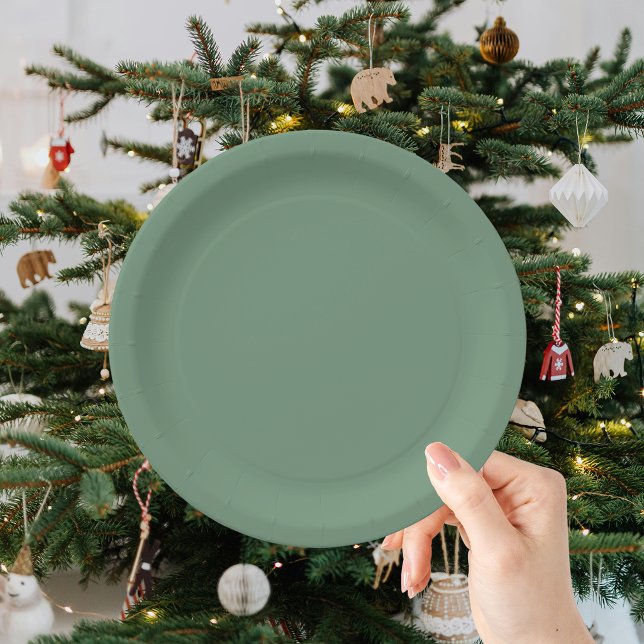Plato De Papel Feliz Navidad Verde (Subido por el creador)