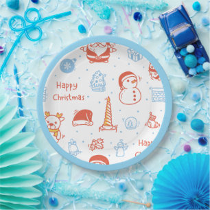 Plato De Papel Feliz Navidad y Felices Fiestas de Invierno Person