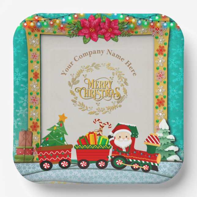 Plato De Papel Feliz Navidad y Feliz Año Nuevo por amor (Anverso)