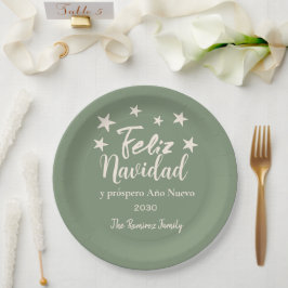 Plato De Papel Feliz Navidad y próspero fiesta de Año Nuevo