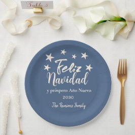 Plato De Papel Feliz Navidad y próspero fiesta de Año Nuevo
