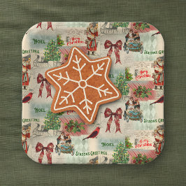 Plato De Papel Feliz Navidad y saludos de temporada