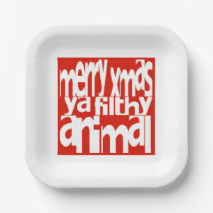 Plato De Papel Feliz Navidad Ya Filthy Animal Paper Plate