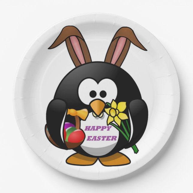 PLATO DE PAPEL "FELIZ ORIENTAL" PENGUIN BUNNY (Anverso)