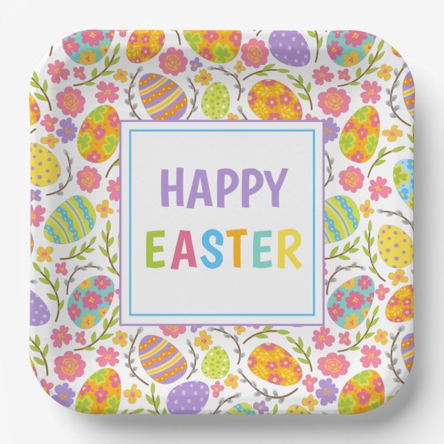 Plato De Papel Feliz Pascua (Anverso)