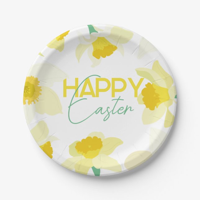 Plato De Papel Feliz Pascua. (Anverso)