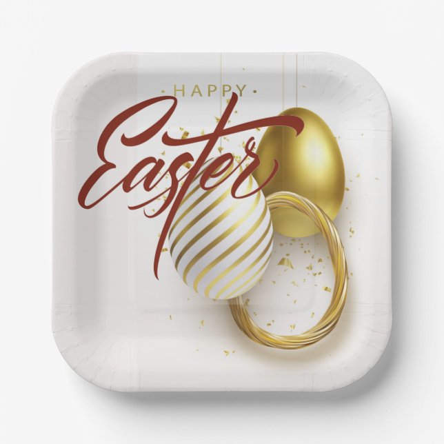 Plato De Papel Feliz Pascua (Anverso)