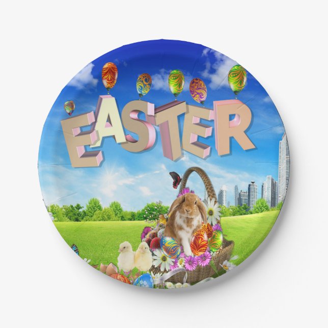 Plato De Papel Feliz Pascua (Anverso)