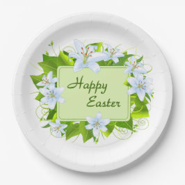 Plato De Papel Feliz Pascua