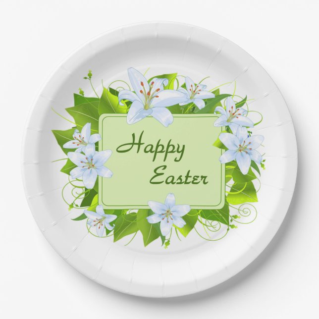 Plato De Papel Feliz Pascua (Anverso)