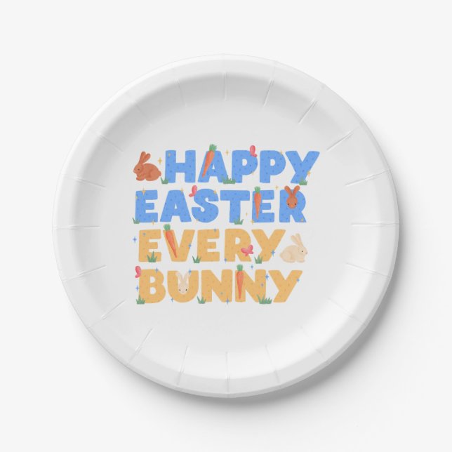 Plato De Papel Feliz Pascua (Anverso)