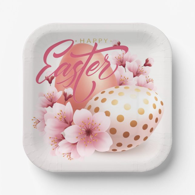 Plato De Papel Feliz Pascua (Anverso)