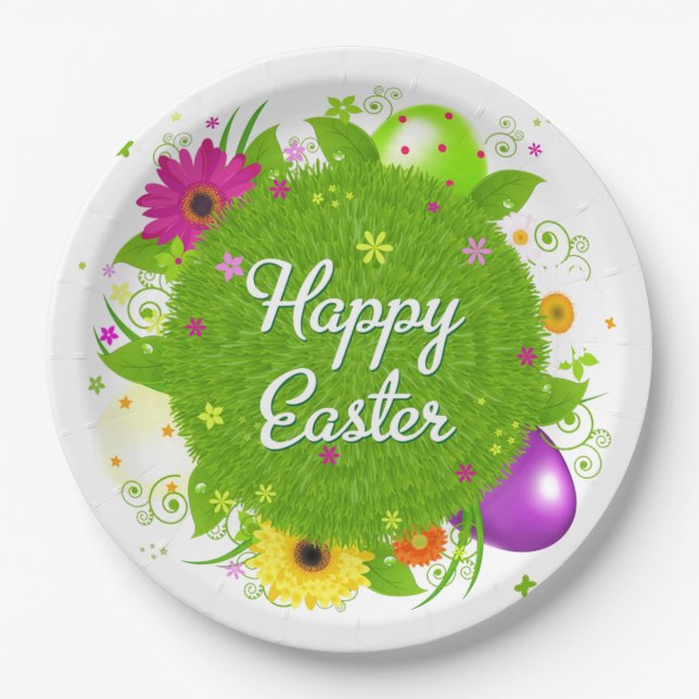 Plato De Papel Feliz Pascua (Anverso)