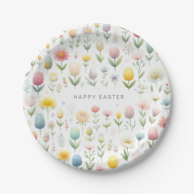 Plato De Papel Feliz Pascua (Anverso)