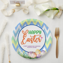 Plato De Papel Feliz Pascua, Caza de Huevos y Comida para Compart